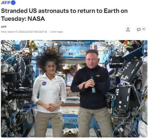 Got it! US stranded astronauts will return to Earth